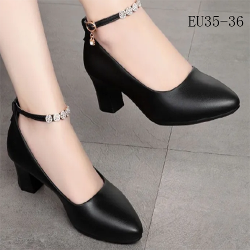 New Arrivals Women’s Mid Heel Shoes Soft PU Leather Ladies Shoes Size 38 - 41 Ladies Office African Fashion Female Girlfriend Gift Mom Wife Casual Girl’s High Heels Hot