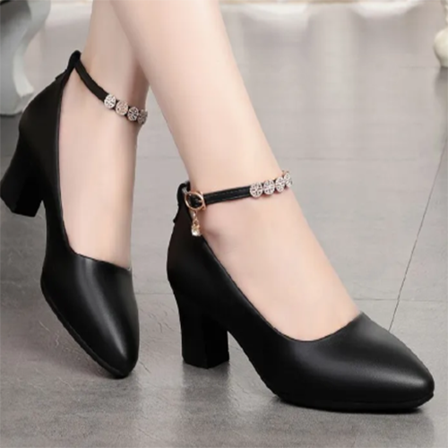 New Arrivals Women’s Mid Heel Shoes Soft PU Leather Ladies Shoes Size 38 - 41 Ladies Office African Fashion Female Girlfriend Gift Mom Wife Casual Girl’s High Heels Hot