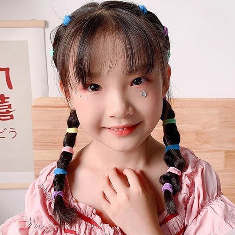 1000 pieces/bag candy colored hair cords, rubber bands, hairbands for girls, braided hair accessories, colorful elastic children's hairbands, new styles of headbands, cute children's hairbands
