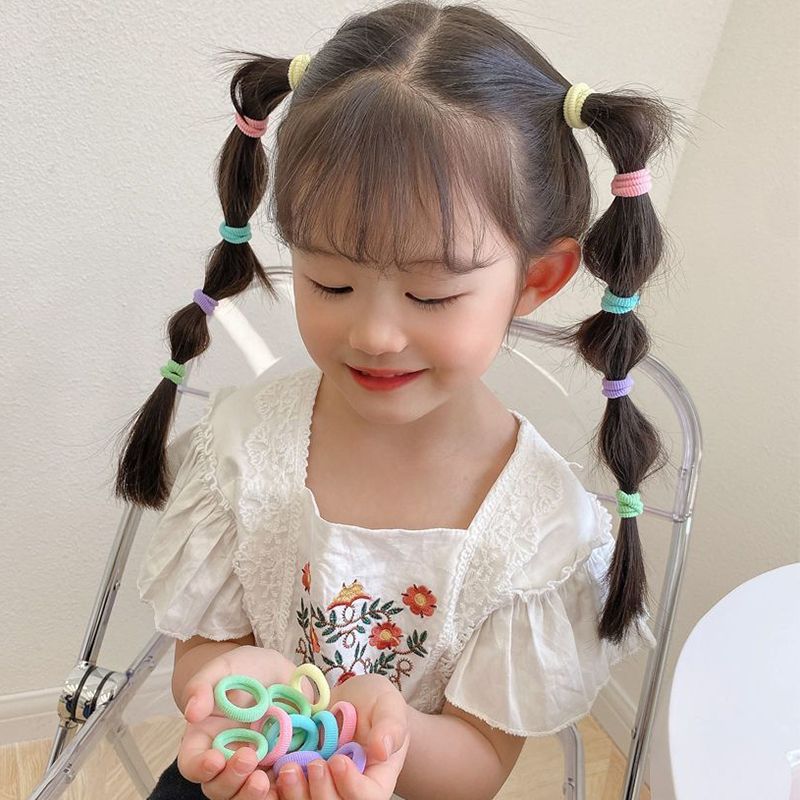 1000 pieces/bag candy colored hair cords, rubber bands, hairbands for girls, braided hair accessories, colorful elastic children's hairbands, new styles of headbands, cute children's hairbands