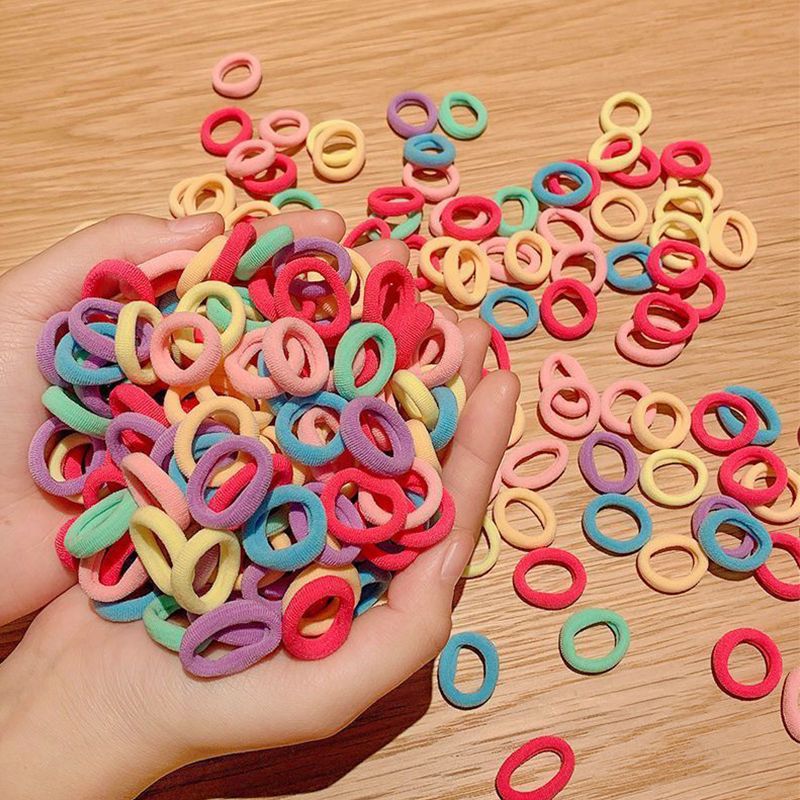 1000 pieces/bag candy colored hair cords, rubber bands, hairbands for girls, braided hair accessories, colorful elastic children's hairbands, new styles of headbands, cute children's hairbands