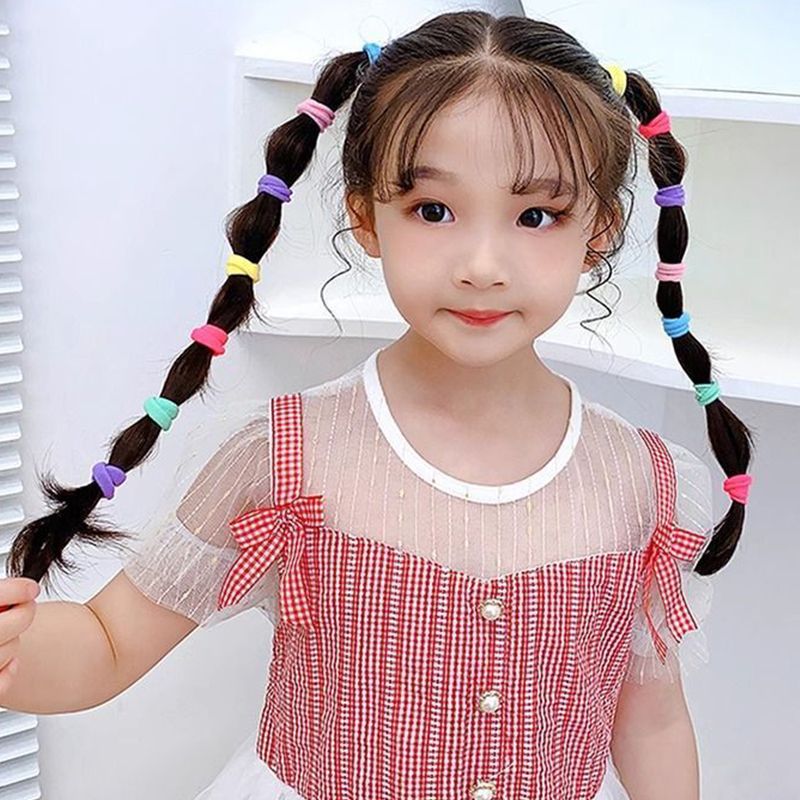 1000 pieces/bag candy colored hair cords, rubber bands, hairbands for girls, braided hair accessories, colorful elastic children's hairbands, new styles of headbands, cute children's hairbands