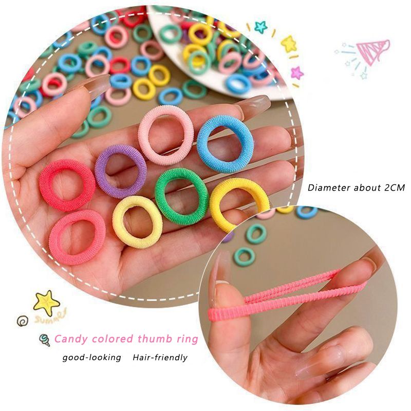 1000 pieces/bag candy colored hair cords, rubber bands, hairbands for girls, braided hair accessories, colorful elastic children's hairbands, new styles of headbands, cute children's hairbands