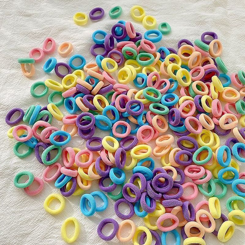 1000 pieces/bag candy colored hair cords, rubber bands, hairbands for girls, braided hair accessories, colorful elastic children's hairbands, new styles of headbands, cute children's hairbands