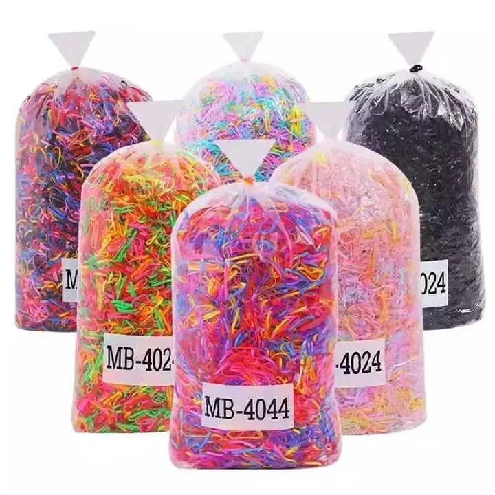 1000 pieces/pack of colorful elastic hair bands, ponytails, children's rubber bands, hair accessories, rubber hair bands, undamaged braids, hair rings, baby, toddler, adolescent hair accessories