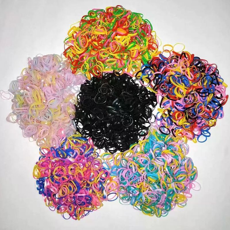 1000 pieces/pack of colorful elastic hair bands, ponytails, children's rubber bands, hair accessories, rubber hair bands, undamaged braids, hair rings, baby, toddler, adolescent hair accessories
