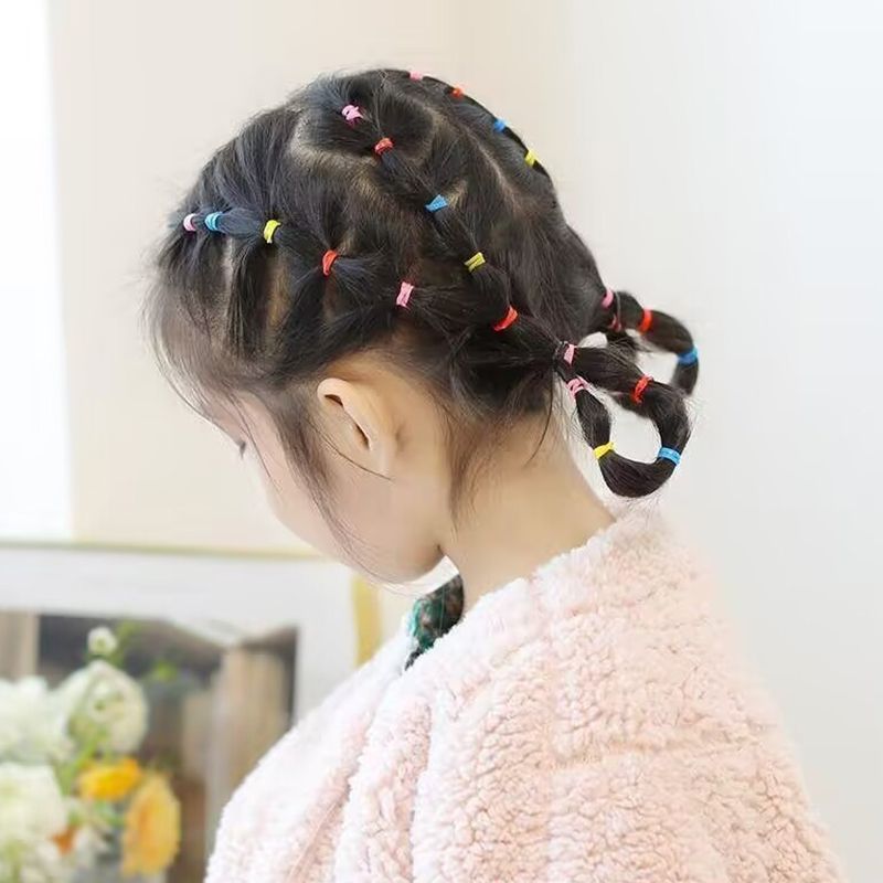 1000 pieces/pack of colorful elastic hair bands, ponytails, children's rubber bands, hair accessories, rubber hair bands, undamaged braids, hair rings, baby, toddler, adolescent hair accessories