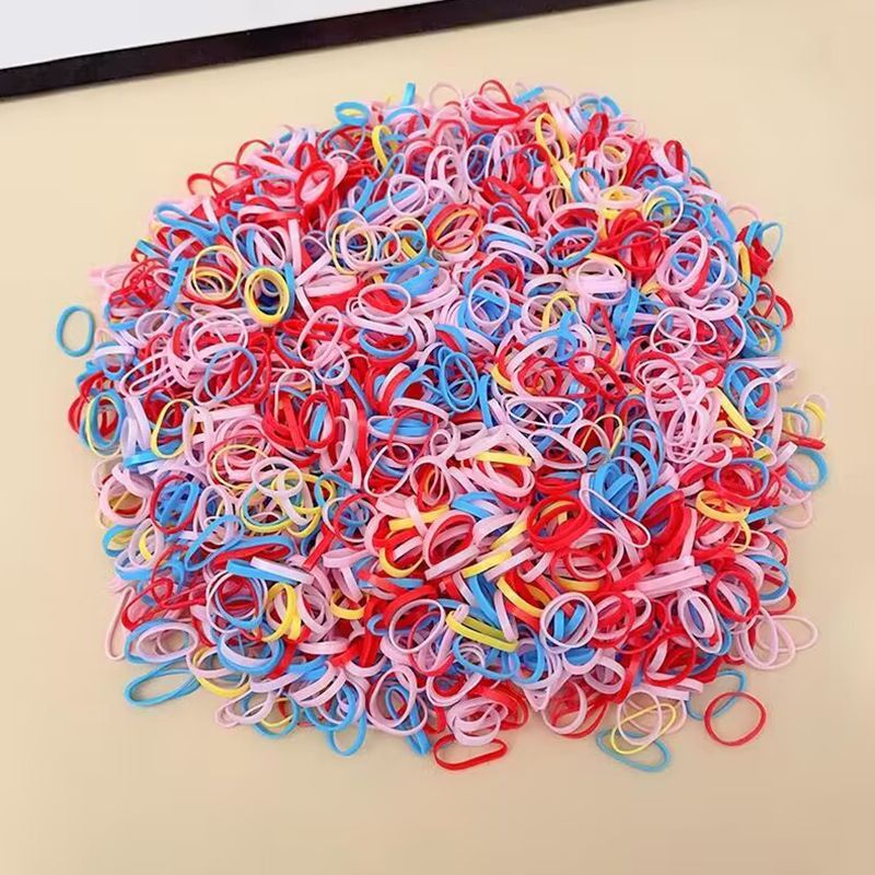 1000 pieces/pack of colorful elastic hair bands, ponytails, children's rubber bands, hair accessories, rubber hair bands, undamaged braids, hair rings, baby, toddler, adolescent hair accessories