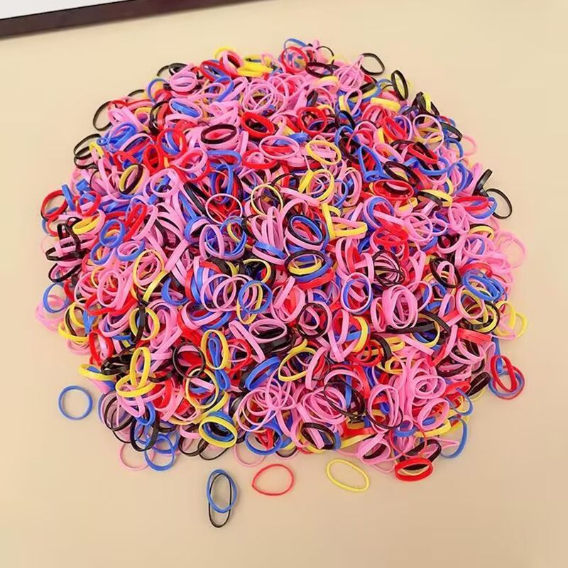 1000 pieces/pack of colorful elastic hair bands, ponytails, children's rubber bands, hair accessories, rubber hair bands, undamaged braids, hair rings, baby, toddler, adolescent hair accessories