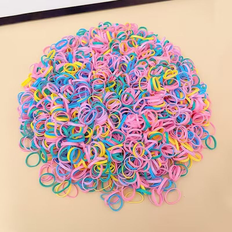 1000 pieces/pack of colorful elastic hair bands, ponytails, children's rubber bands, hair accessories, rubber hair bands, undamaged braids, hair rings, baby, toddler, adolescent hair accessories