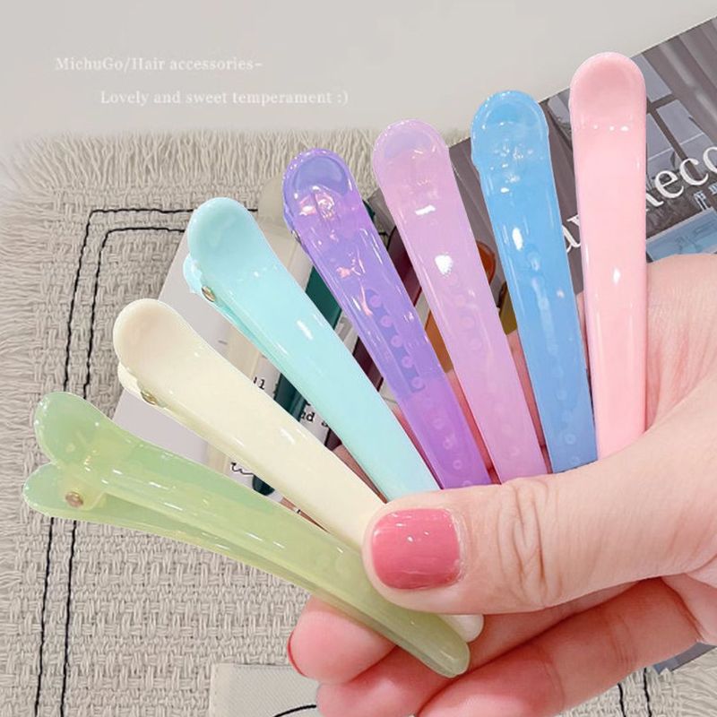 Candy colored hair clip with no trace clip for girls' hair accessories, women's hair clip with no trace clip for bangs, hair styling clip for home use, duckbill clip, cute hair clip headband