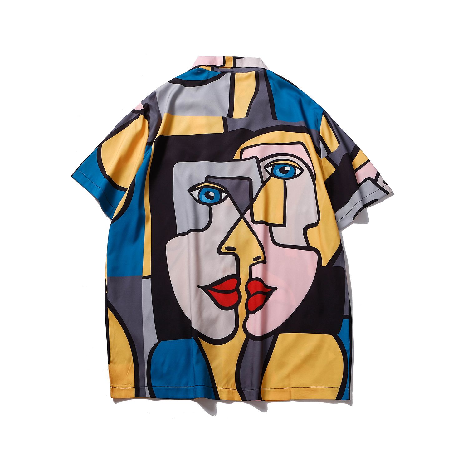 Hawaiian flower shirt men's short sleeved summer loose vacation beach shirt men's personalized shirt cross-border plus collar lining not easy to wrinkle casual couple outfit