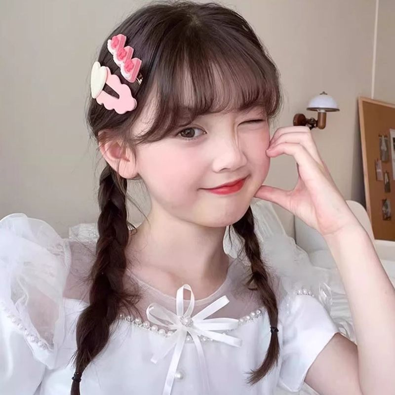 42Pcs/Set Shiny Candy Color Hair Clip Fashion Girl Hair Accessories Flower Fruit Rainbow Cute Animal Hair Clip Set Headwear Anti slip Metal Button Suitable for Girls, Children, Adults Hair Clip