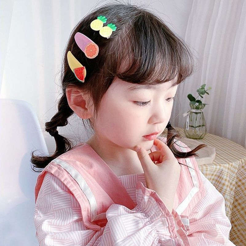 42Pcs/Set Shiny Candy Color Hair Clip Fashion Girl Hair Accessories Flower Fruit Rainbow Cute Animal Hair Clip Set Headwear Anti slip Metal Button Suitable for Girls, Children, Adults Hair Clip