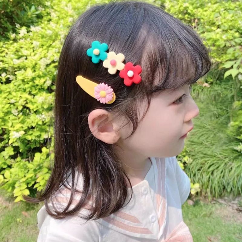 42Pcs/Set Shiny Candy Color Hair Clip Fashion Girl Hair Accessories Flower Fruit Rainbow Cute Animal Hair Clip Set Headwear Anti slip Metal Button Suitable for Girls, Children, Adults Hair Clip