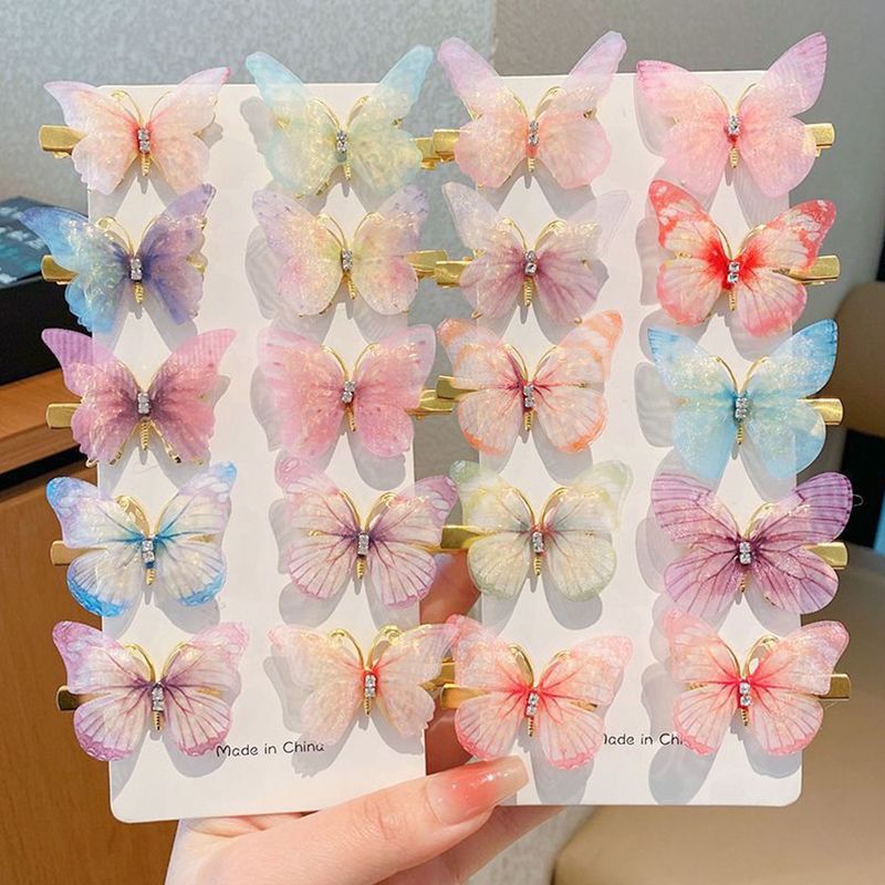 10pcs/set women's hair clip, butterfly broken hair clip, children's three-dimensional dynamic hair clip, hair accessory, no harm to hair, super fairy bow, girl's hair accessory, student hair clip
