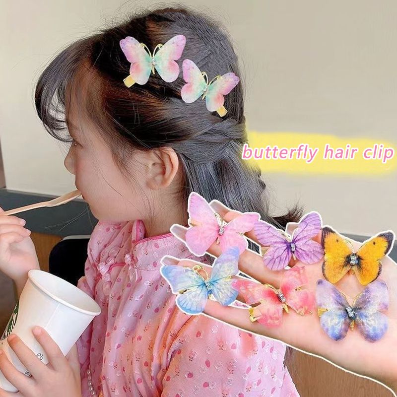 10pcs/set women's hair clip, butterfly broken hair clip, children's three-dimensional dynamic hair clip, hair accessory, no harm to hair, super fairy bow, girl's hair accessory, student hair clip