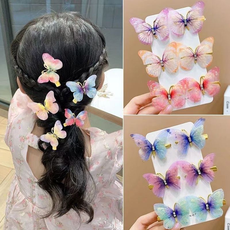 10pcs/set women's hair clip, butterfly broken hair clip, children's three-dimensional dynamic hair clip, hair accessory, no harm to hair, super fairy bow, girl's hair accessory, student hair clip