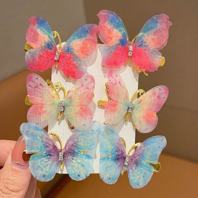 10pcs/set women's hair clip, butterfly broken hair clip, children's three-dimensional dynamic hair clip, hair accessory, no harm to hair, super fairy bow, girl's hair accessory, student hair clip