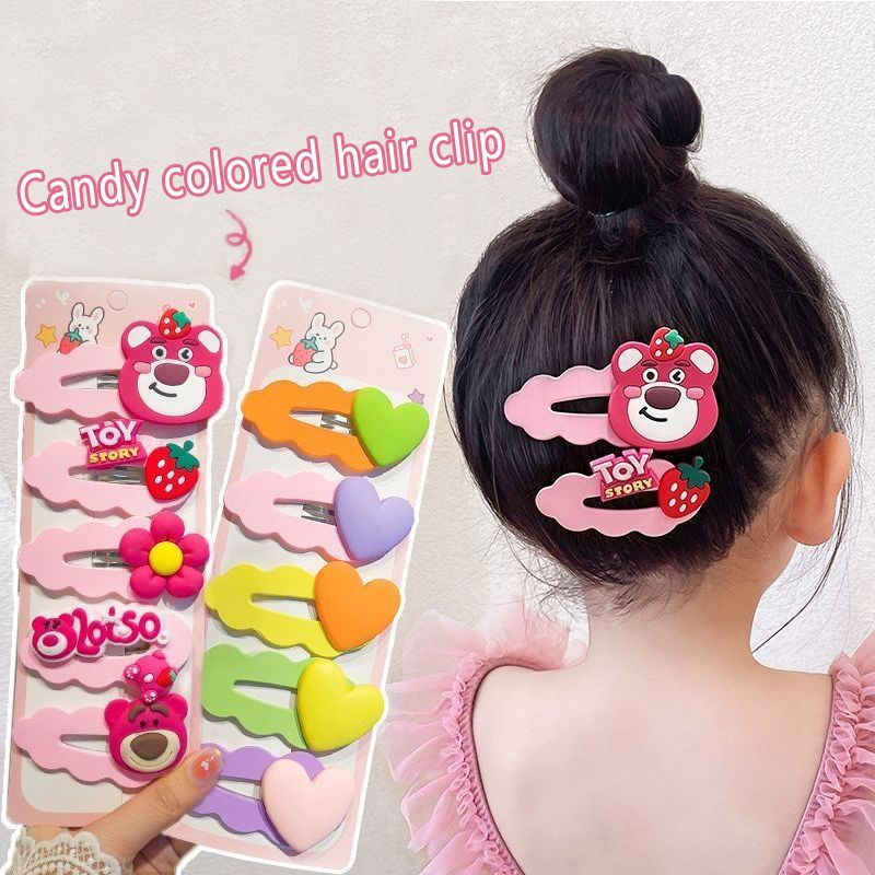 20PCS/Set Children's Cute Candy Color Hair Clip Children's Hair Accessories Small Hair Clip Girls' Hair Accessories Animal Hair Clip Set Anti slip Metal Button Suitable for Girls and Children