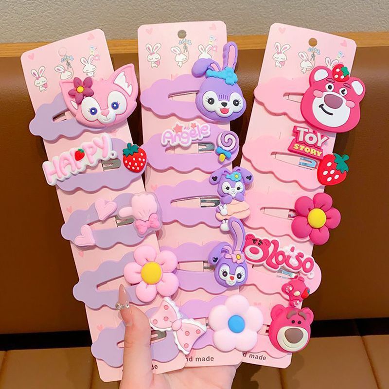 20PCS/Set Children's Cute Candy Color Hair Clip Children's Hair Accessories Small Hair Clip Girls' Hair Accessories Animal Hair Clip Set Anti slip Metal Button Suitable for Girls and Children