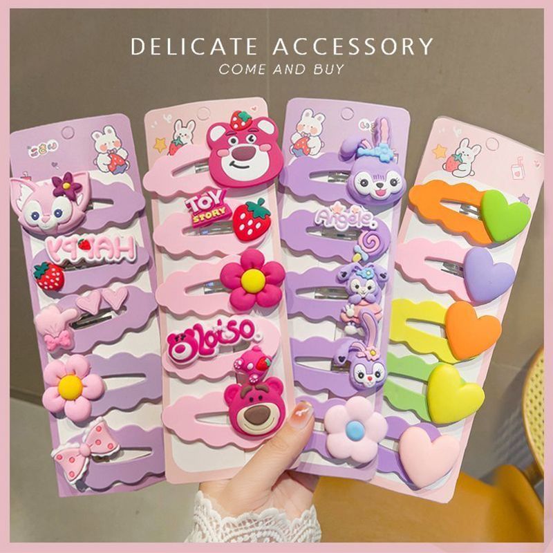 20PCS/Set Children's Cute Candy Color Hair Clip Children's Hair Accessories Small Hair Clip Girls' Hair Accessories Animal Hair Clip Set Anti slip Metal Button Suitable for Girls and Children