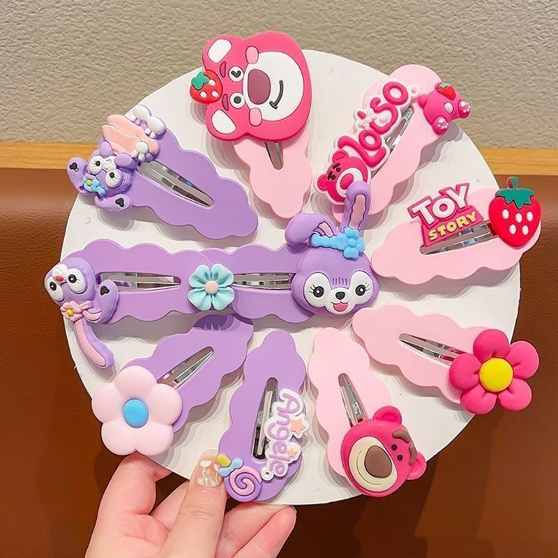 20PCS/Set Children's Cute Candy Color Hair Clip Children's Hair Accessories Small Hair Clip Girls' Hair Accessories Animal Hair Clip Set Anti slip Metal Button Suitable for Girls and Children
