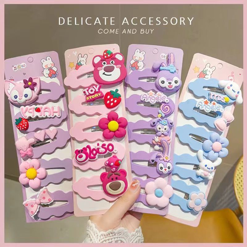 20PCS/Set Children's Cute Candy Color Hair Clip Children's Hair Accessories Small Hair Clip Girls' Hair Accessories Animal Hair Clip Set Anti slip Metal Button Suitable for Girls and Children