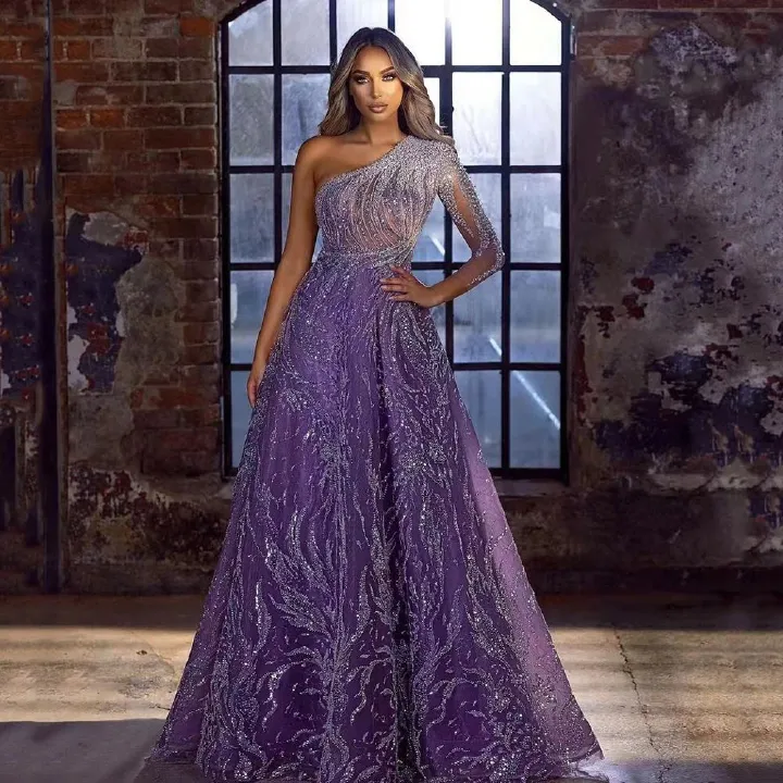 2025 Spring/Summer African European American Women's Evening Gown with Sequins Open Sleeves Slit Fitted Long Dress Featuring Zipper Elements Small Trailing Hem Elegant Style