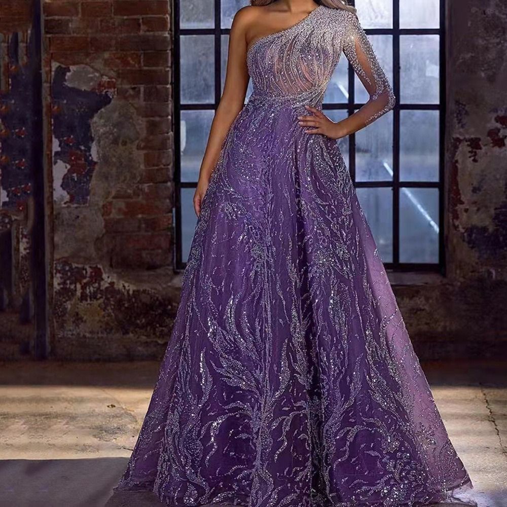 2025 Spring/Summer African European American Women's Evening Gown with Sequins Open Sleeves Slit Fitted Long Dress Featuring Zipper Elements Small Trailing Hem Elegant Style