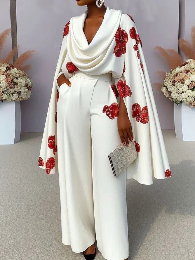 2025 African European Women's Fashion Spring/Summer New Style- Plaid Patterned Gathered Collar Long-Sleeved Two-Piece Pants Set  3D Effect Design Printing Technique Extra-long Sleeves British Style
