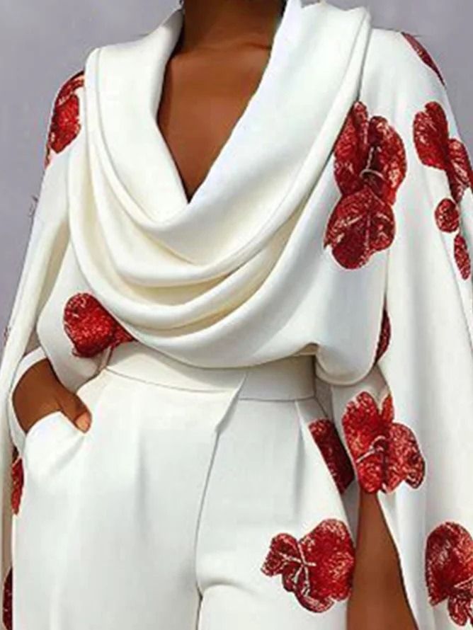 2025 African European Women's Fashion Spring/Summer New Style- Plaid Patterned Gathered Collar Long-Sleeved Two-Piece Pants Set  3D Effect Design Printing Technique Extra-long Sleeves British Style