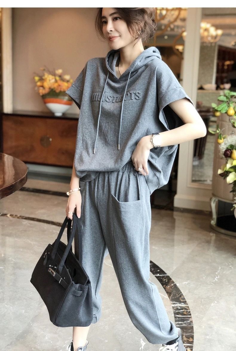 2025 Spring/Summer African-European Stylish Sportswear Set Ladies' Pants Featuring Fashionable Casual Unique Personality Trendy Patchwork Elements Letter Patterns Collage Technique Casual Style