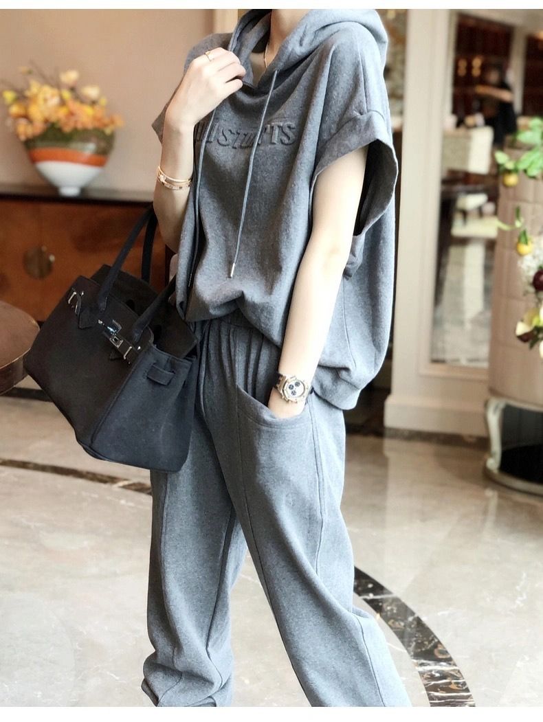 2025 Spring/Summer African-European Stylish Sportswear Set Ladies' Pants Featuring Fashionable Casual Unique Personality Trendy Patchwork Elements Letter Patterns Collage Technique Casual Style