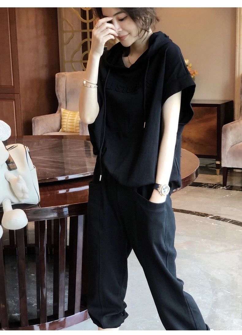 2025 Spring/Summer African-European Stylish Sportswear Set Ladies' Pants Featuring Fashionable Casual Unique Personality Trendy Patchwork Elements Letter Patterns Collage Technique Casual Style
