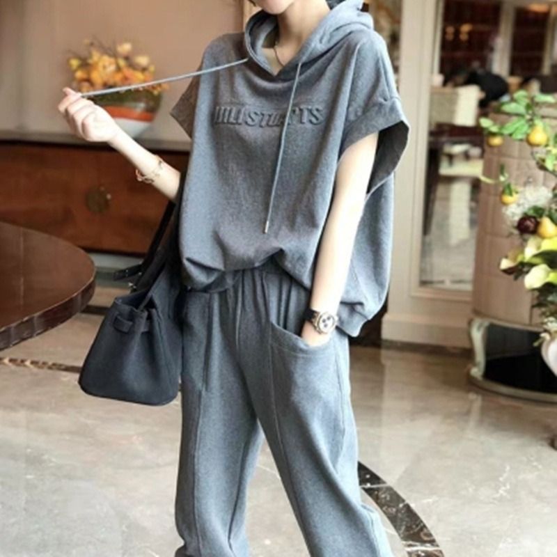 2025 Spring/Summer African-European Stylish Sportswear Set Ladies' Pants Featuring Fashionable Casual Unique Personality Trendy Patchwork Elements Letter Patterns Collage Technique Casual Style