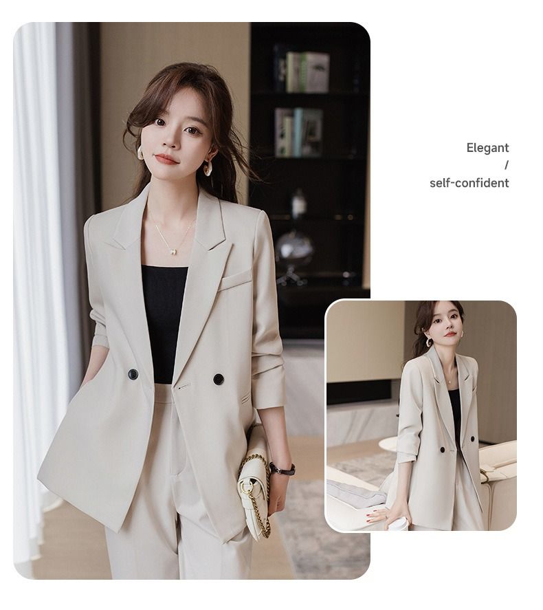 2025 African-European Spring-autumn New Professional Suit Set Women High-end Professional Attire Formal Wear Fashionable Casual Work Clothes comfortable Breathable Long-sleeved Design Simple Elegant