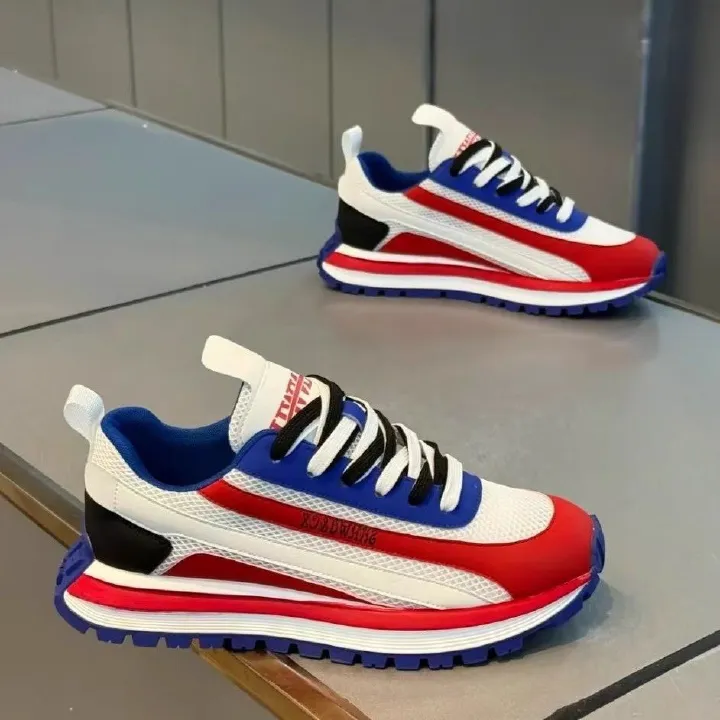 2026 African European American - Trendy & Fashionable Must-have Versatile Sporty Red Shoes Instagram Anti-slip Wear-resistant Casual Thick-soled Round-toe Heightening Platform Men's Shoes