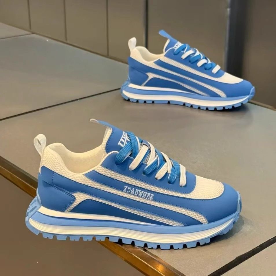 2026 African European American - Trendy & Fashionable Must-have Versatile Sporty Red Shoes Instagram Anti-slip Wear-resistant Casual Thick-soled Round-toe Heightening Platform Men's Shoes