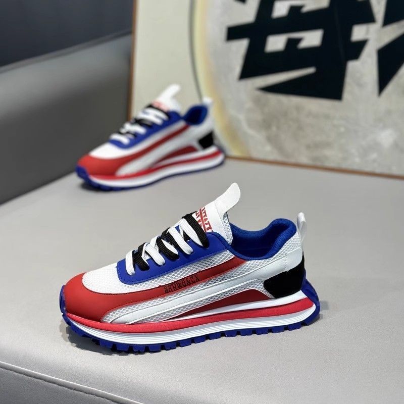 2026 African European American - Trendy & Fashionable Must-have Versatile Sporty Red Shoes Instagram Anti-slip Wear-resistant Casual Thick-soled Round-toe Heightening Platform Men's Shoes