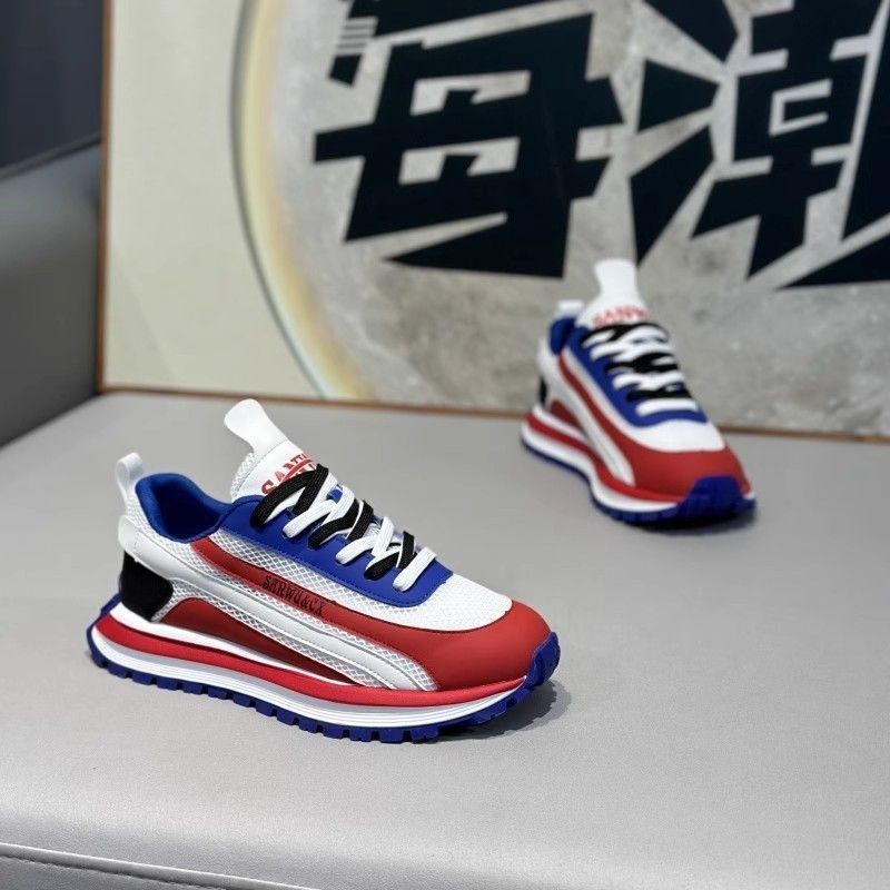 2026 African European American - Trendy & Fashionable Must-have Versatile Sporty Red Shoes Instagram Anti-slip Wear-resistant Casual Thick-soled Round-toe Heightening Platform Men's Shoes
