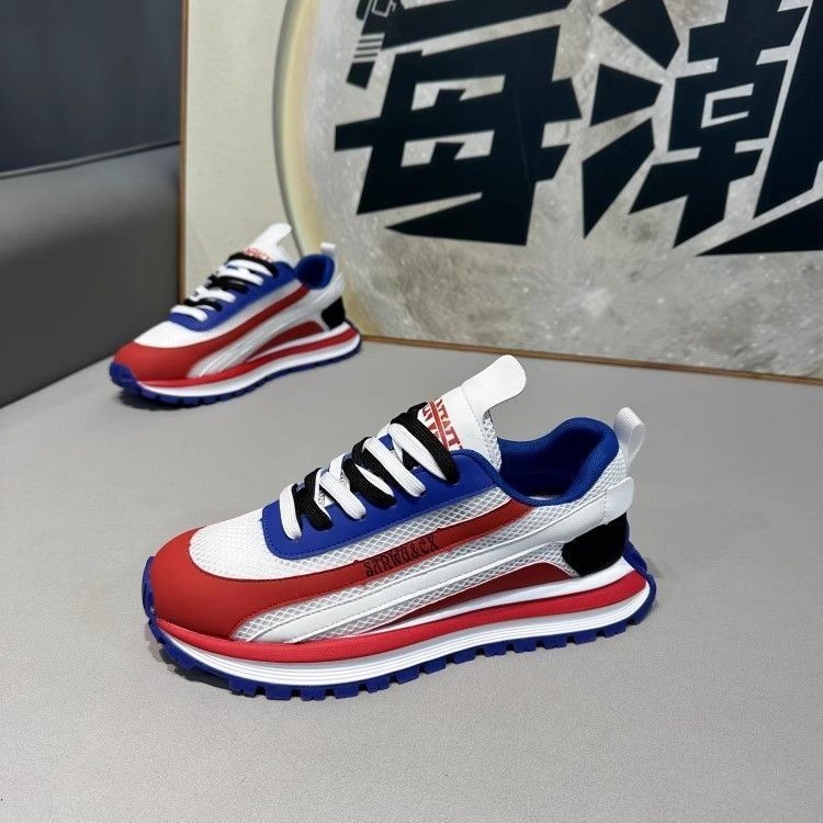2026 African European American - Trendy & Fashionable Must-have Versatile Sporty Red Shoes Instagram Anti-slip Wear-resistant Casual Thick-soled Round-toe Heightening Platform Men's Shoes