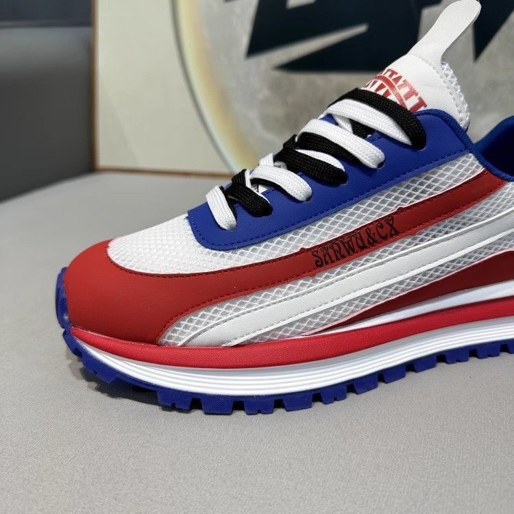 2026 African European American - Trendy & Fashionable Must-have Versatile Sporty Red Shoes Instagram Anti-slip Wear-resistant Casual Thick-soled Round-toe Heightening Platform Men's Shoes