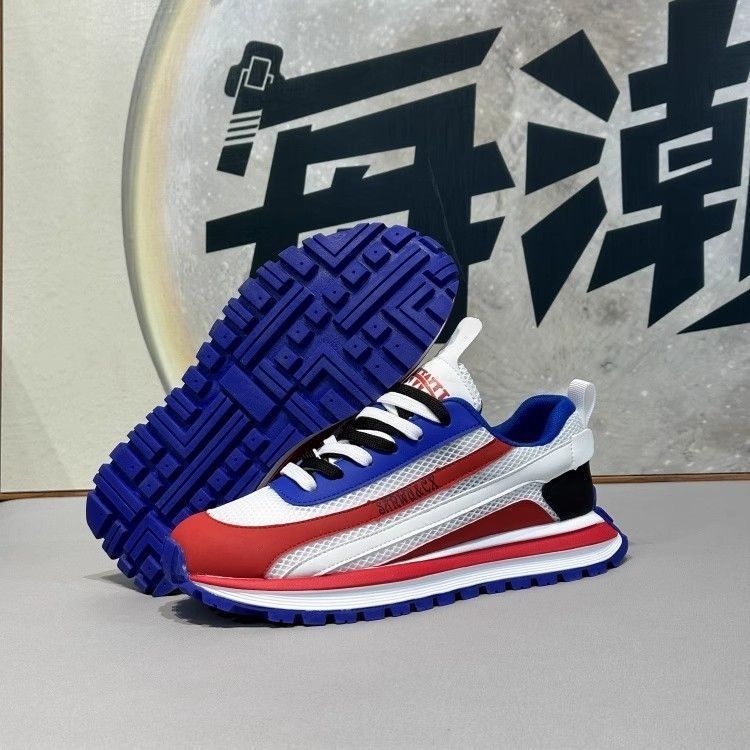 2026 African European American - Trendy & Fashionable Must-have Versatile Sporty Red Shoes Instagram Anti-slip Wear-resistant Casual Thick-soled Round-toe Heightening Platform Men's Shoes