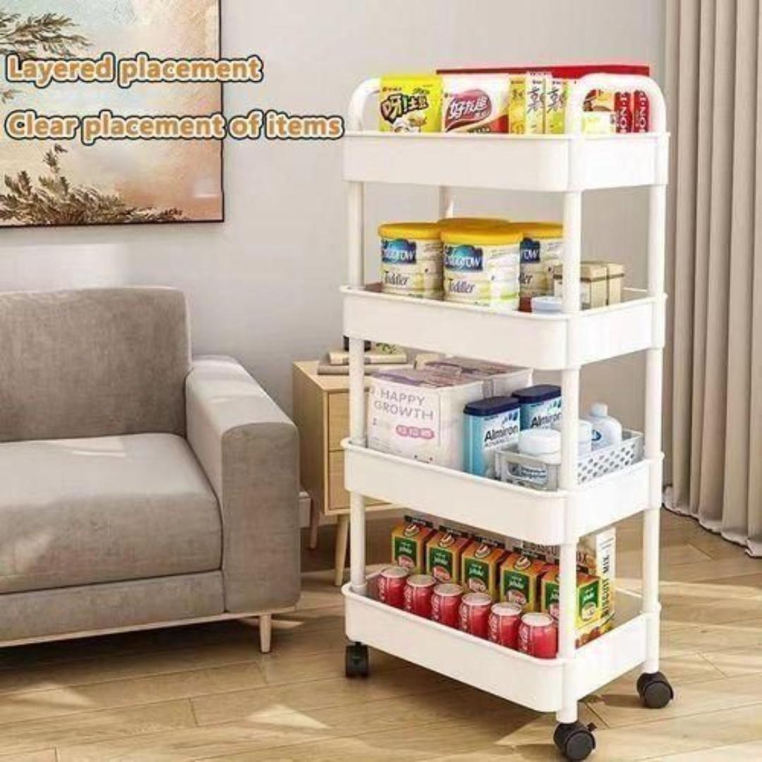Fruit stand/ snack stand/ bathroom stand. 4 Tier Slim Storage Shelf Kitchen Bathroom Organiser Rack Shelving Unit Wheels