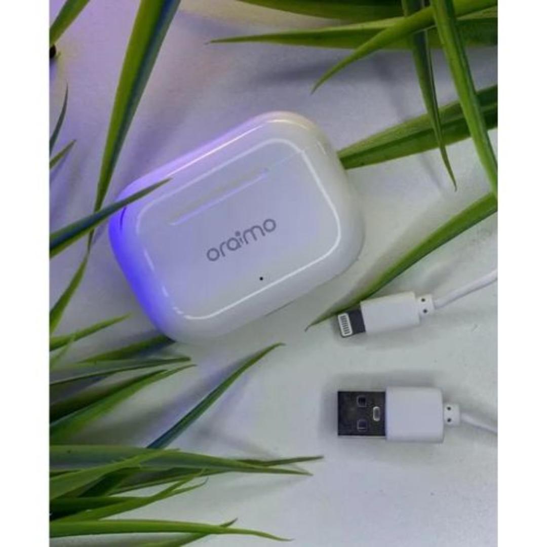 Oraimo Airbuds 5 True Wireless Heavy Bass Earpods, Airpods, Earbuds, Headphones, Earphones Bluetooth Connection For Android And IOS Comfort Earfit And Stereo Sound with Free PENDANT HOLDER and Earpods