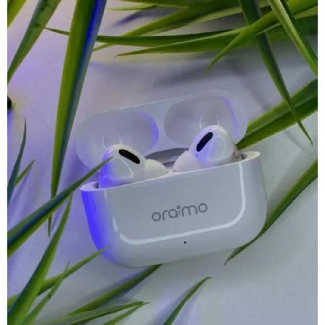 Oraimo Airbuds 5 True Wireless Heavy Bass Earpods, Airpods, Earbuds, Headphones, Earphones Bluetooth Connection For Android And IOS Comfort Earfit And Stereo Sound with Free PENDANT HOLDER and Earpods