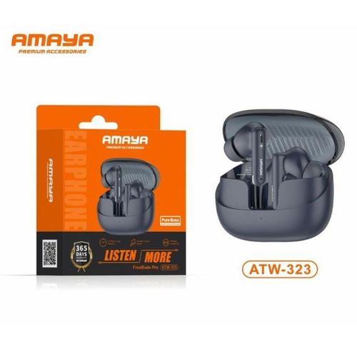 Amaya ATW 323 Earpods, Airpods, Earbuds, Headsets, Earphones FreeBuds Pro Premium Deep Bass Comfort Fit In-Ear Earbuds with Active Noise Cancellation