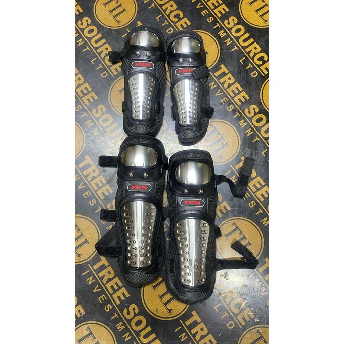 4 in 1 FGN Adult Steel Motorcycle Knee Elbow Protector Pads for Skating Kendo Training Sport Fighting Practice Safety Gear