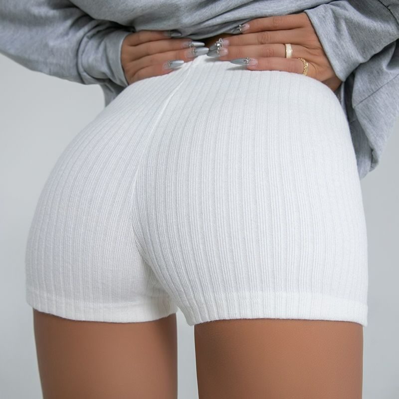 European and American BM style fitness shorts women's high waist hip-lifting tight-fitting thin three-point pants sports hot pants anti-empty yoga pants